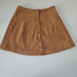 Altar'd State Faux Suade Button Up Skirt Sz XS